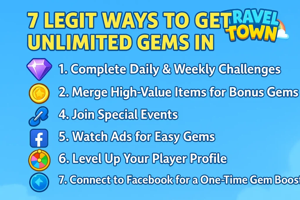 7 Legit Ways to Get Unlimited Gems in Travel Town