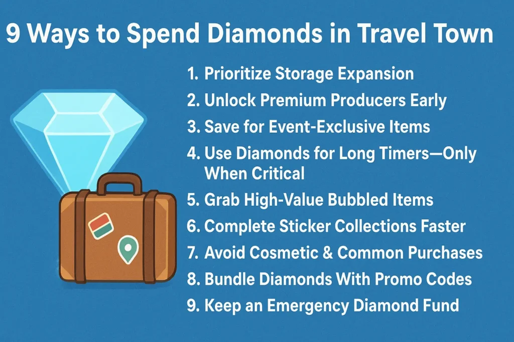 9 Ways to Spend Diamonds in Travel Town