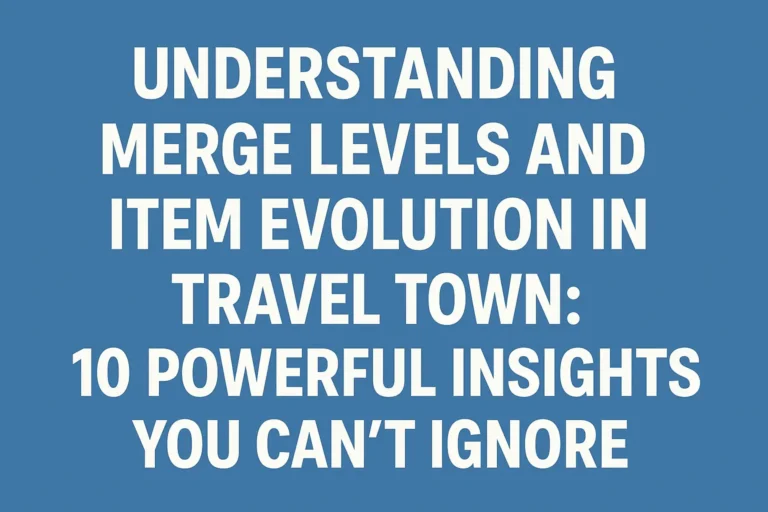 Understanding Merge Levels and Item Evolution in Travel Town: 10 Powerful Insights You Can’t Ignore
