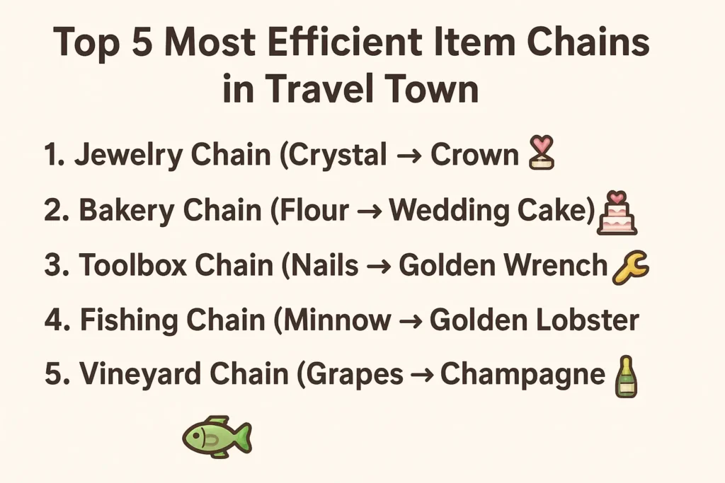 Top 5 Most Efficient Item Chains in Travel Town