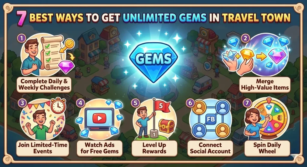 7 Best Ways to Get Unlimited Gems in Travel Town