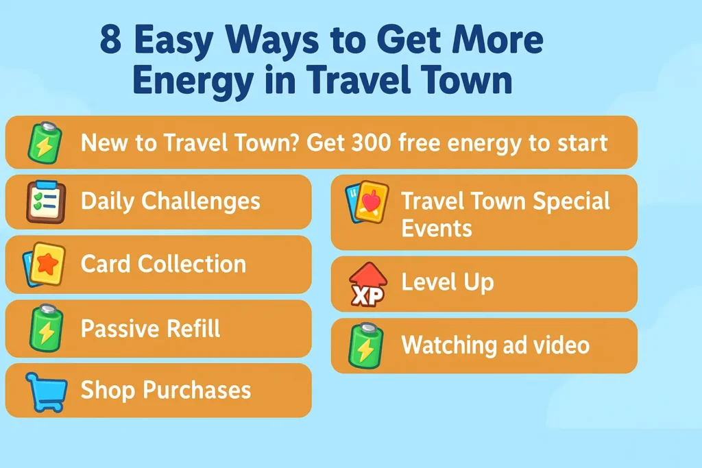 Get more energy in Travel Town