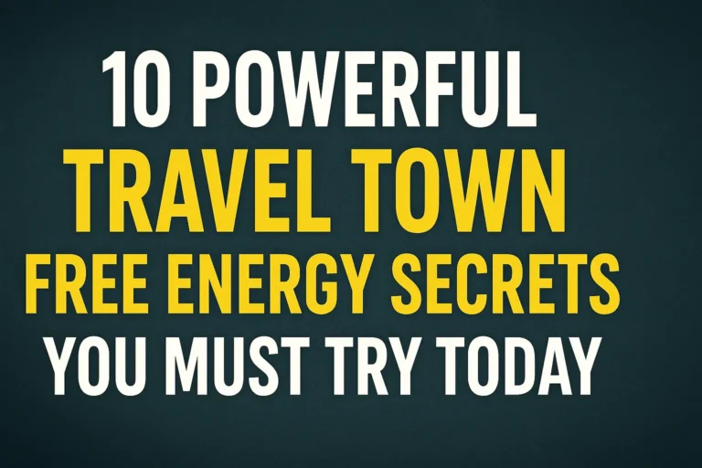 10 Powerful Travel Town Free Energy Secrets You Must Try Today